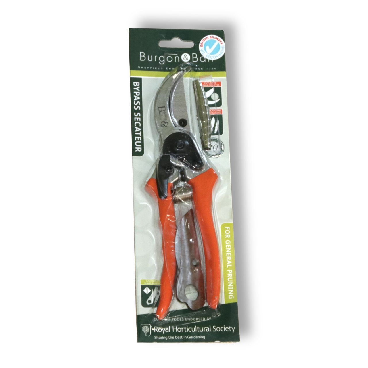 Burgon&Ball社 剪定鋏 はさみ 替刃付 オレンジ - Rhs bypass secateur