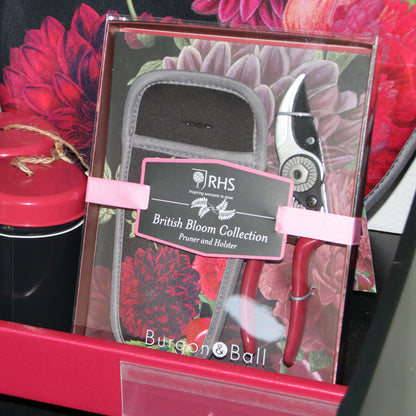 Burgon＆Ball社 剪定ばさみ＆ホルダー ギフトセット　ダリアとボタン - Pocket Pruner and Holster Gift Set
