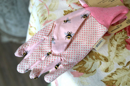ガーデニンググローブ コットングリップ 3組セット（ミツバチ） - Triple Pack Bees Cotton Grip Gloves