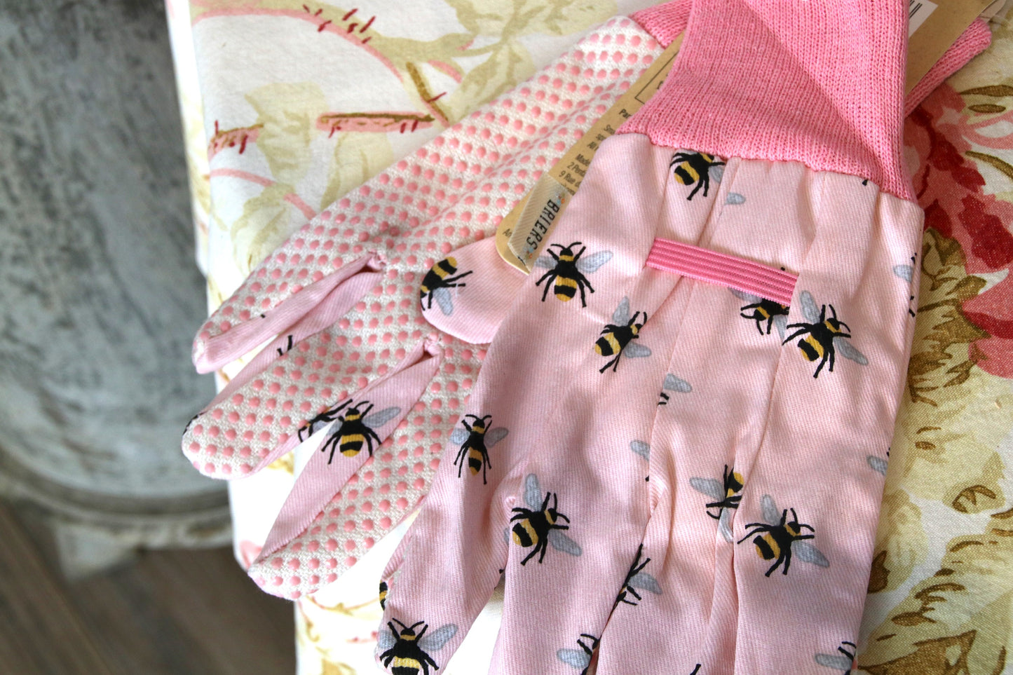 ガーデニンググローブ コットングリップ 3組セット（ミツバチ） - Triple Pack Bees Cotton Grip Gloves