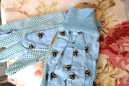 ガーデニンググローブ コットングリップ 3組セット（ミツバチ） - Triple Pack Bees Cotton Grip Gloves