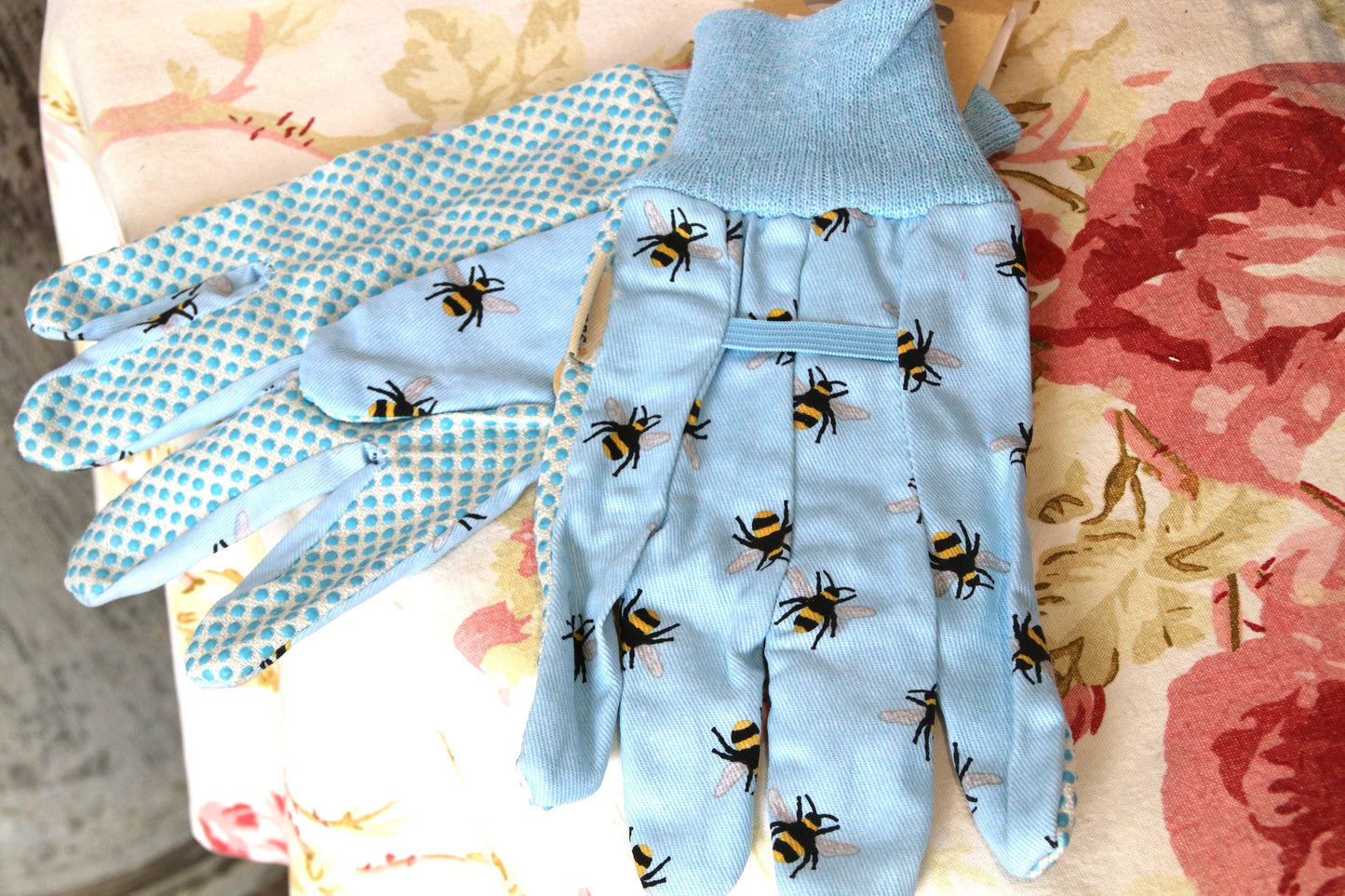 ガーデニンググローブ コットングリップ 3組セット（ミツバチ） - Triple Pack Bees Cotton Grip Gloves