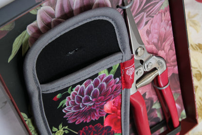 Burgon＆Ball社 園芸用小型はさみ＆ホルダー ギフトセット ダリアとボタン - RHS British Bloom Gift Boxed Snip and holster