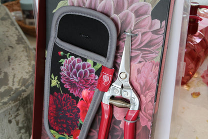Burgon＆Ball社 園芸用小型はさみ＆ホルダー ギフトセット ダリアとボタン - RHS British Bloom Gift Boxed Snip and holster
