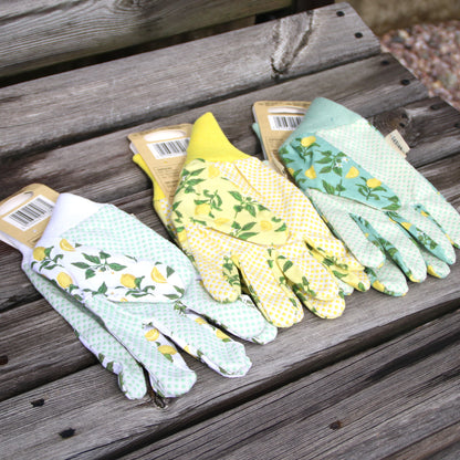 ガーデニンググローブ コットングリップ 3組セット（シチリアレモン）-Triple Pack Cotton Grip Gloves Sicilian Lemon
