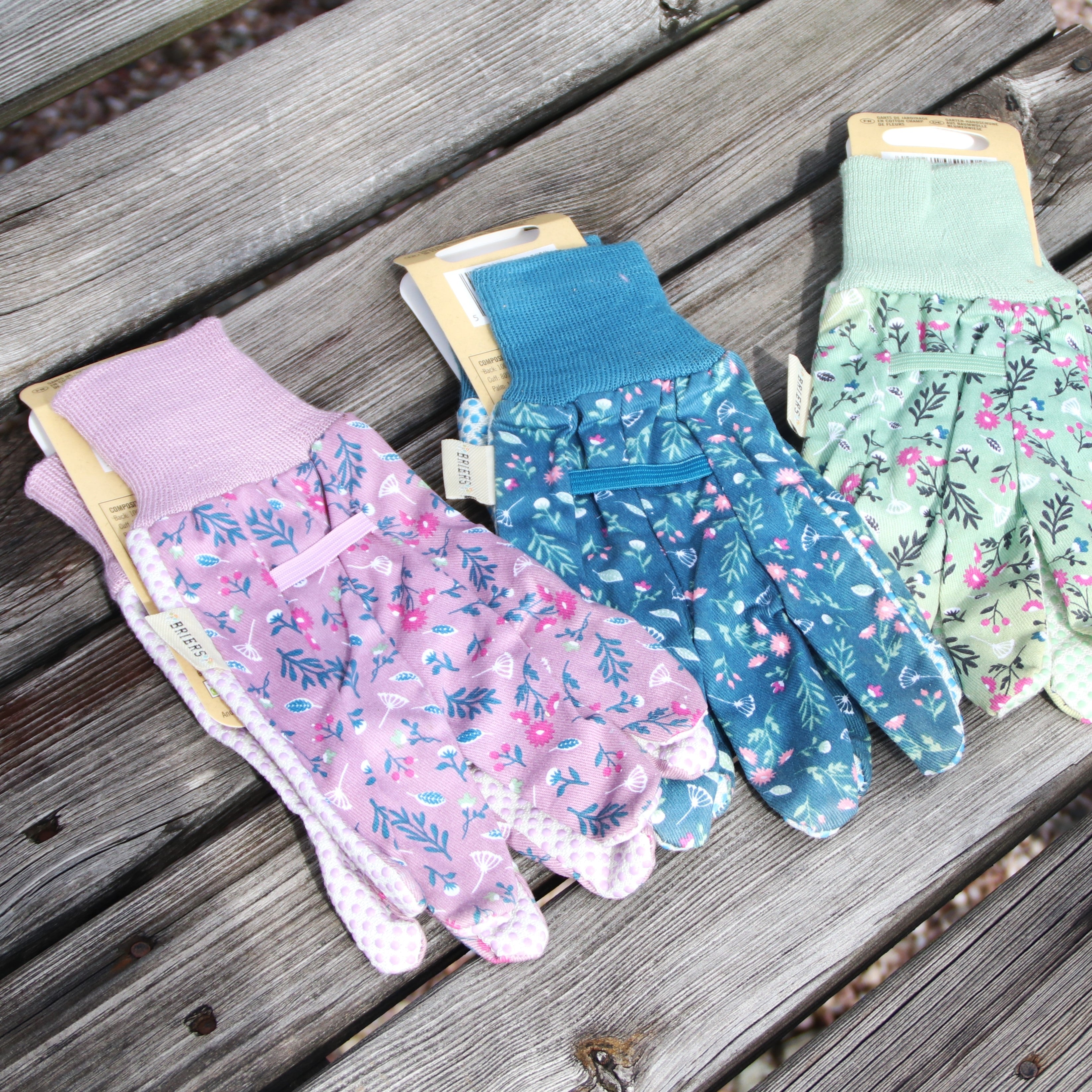 花柄ガーデニンググローブ（お花畑） コットングリップ 3組セット