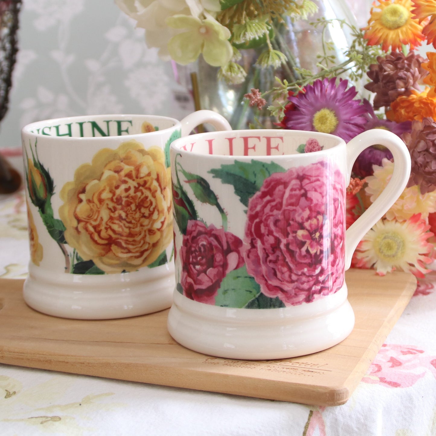 プリントマグカップ（エマ・ブリッジウォーター）- Emma bridgewater rose 1/2 pint mug