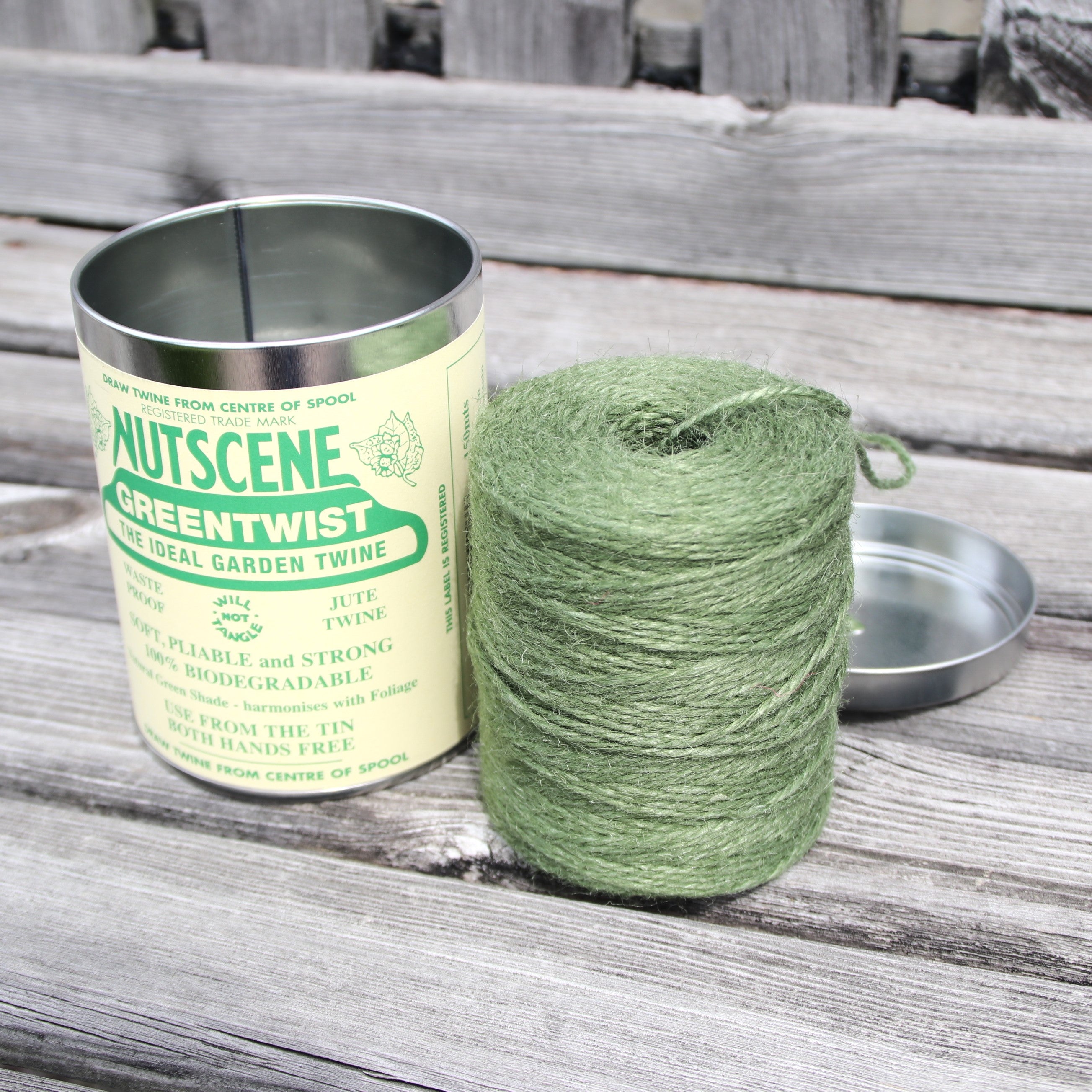 象徴的缶入り麻ひも（緑） - Iconic tin twine green – David Austin
