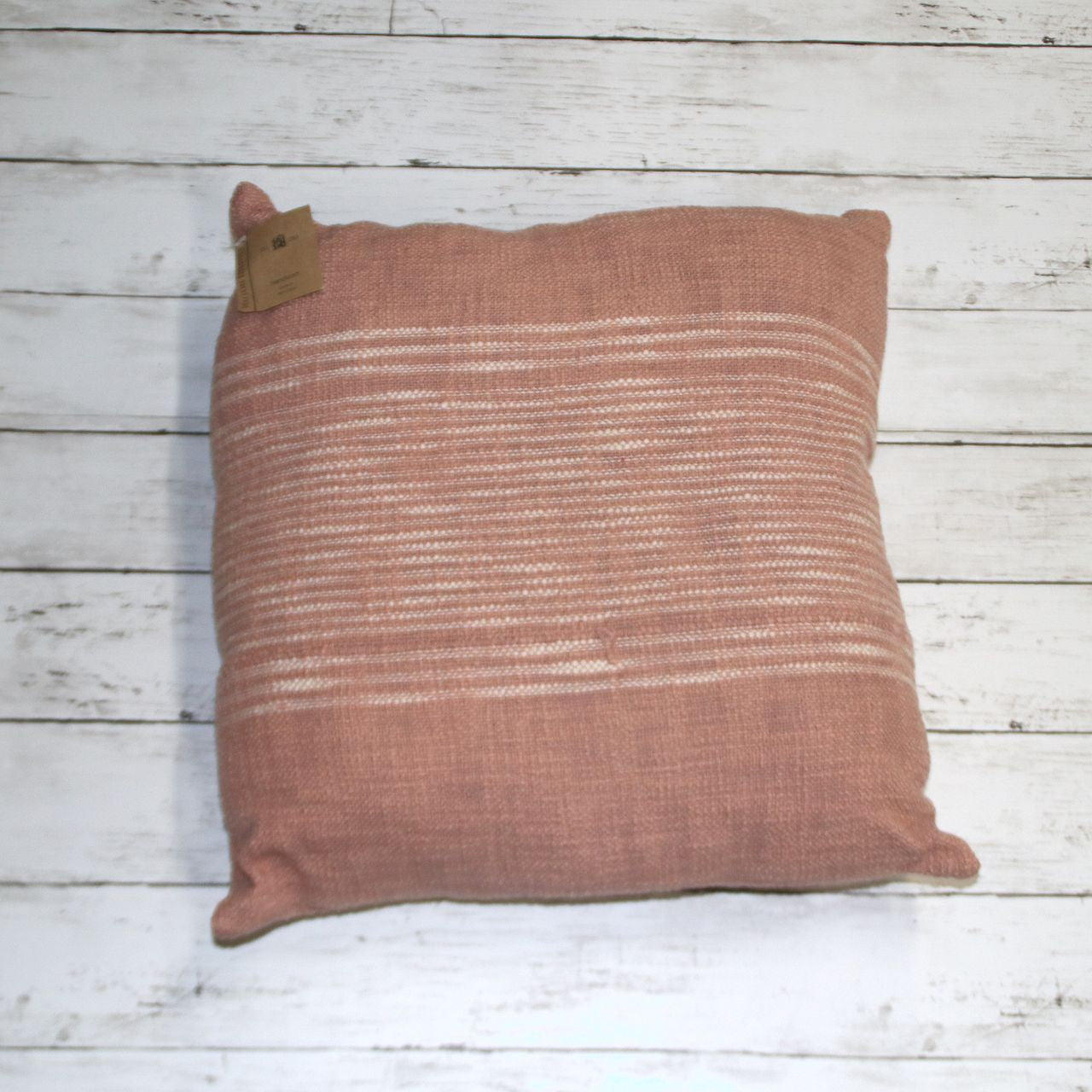 手織りチェック クッション ブラッシュ - Handloom Check Cushion Blush