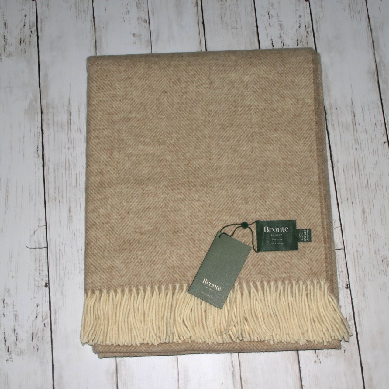 シェトランド ヘリンボーン スロー ナチュラル - Shetland Herringbone Throw Natural