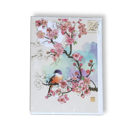 メッセージカード 花鳥 内側無地 - Bug Art Card